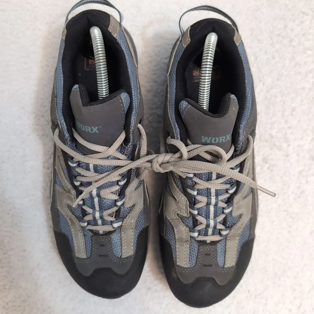 Worx‎ Steel Toe Shoes Red Wing Gray/Blue Womens 10M ASTM F 2413-11 Steel Toe